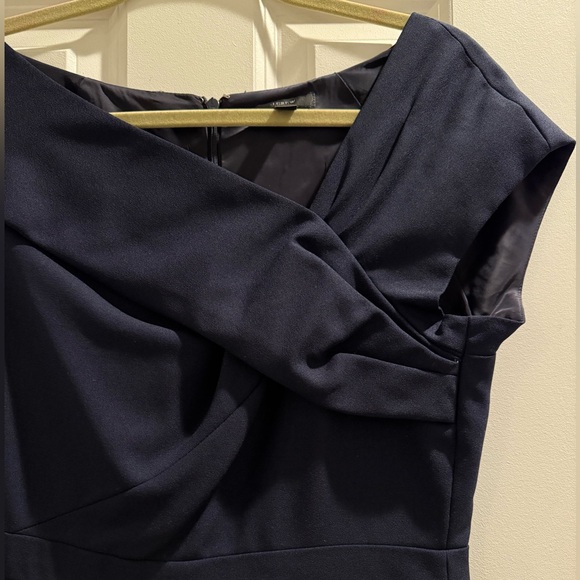 J.Crew Navy Wool Oragami Sheath Dress, size 12 - Picture 6 of 7
